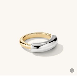 Mejuri Mixed Tube Ring, Gold and Silver Duo Ring